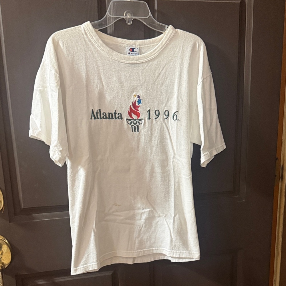 Champion Vintage White Atlanta 1996 Olympic Tee
